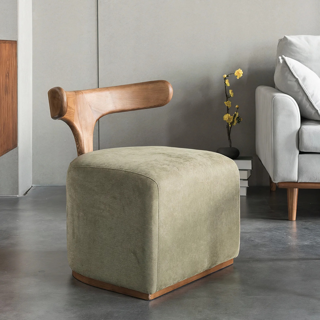 Contemporary wooden fabric chair